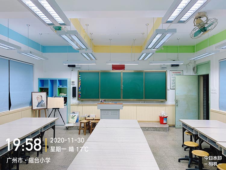 廣州市（shì）瑤（yáo）台小學LED教室護眼燈（dēng）項目改造現場